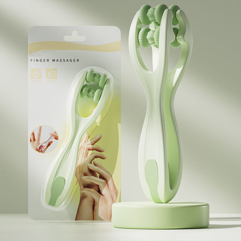 Finger Massager Dual-Row Roller Design Easy Use Relieve Finger Fatigue Promote Blood Circulation Portable Roller Finger Massager