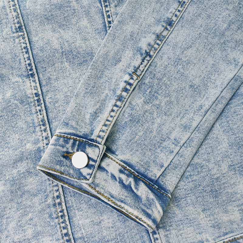 Men's Shirt Denim Shirt Jacket Trendy Simple All-match Slimming Slim Fit Polo Collar Jacket