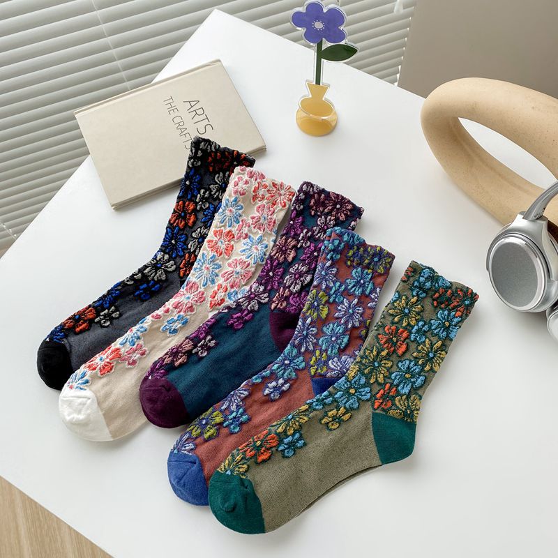 Cotton Socks Style Flower Leisure