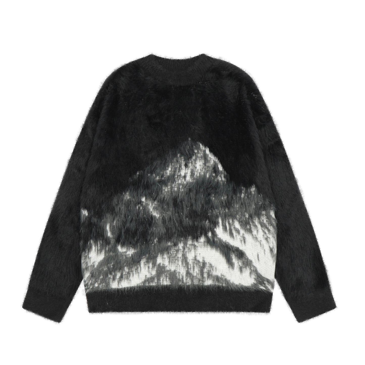 Heavy American Retro Furry Round Neck Sweater