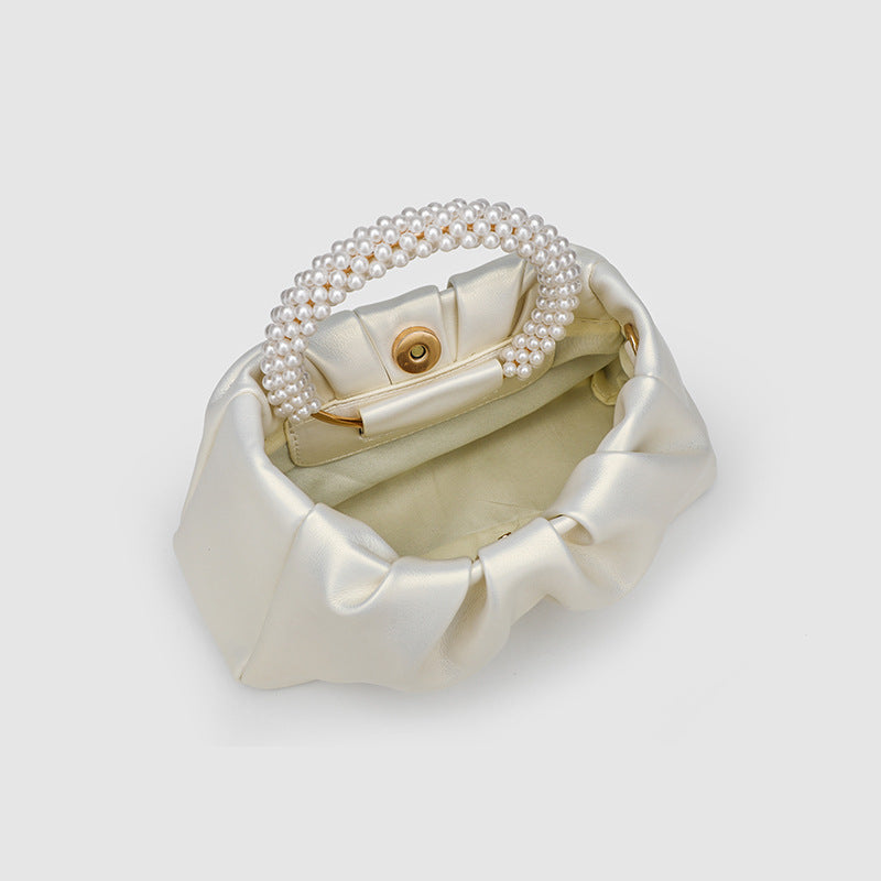 Sød Håndtaske Jomfru Perletaske Dame Mode Alsidig Plisseret Crossbody Cloud Bag Minipung