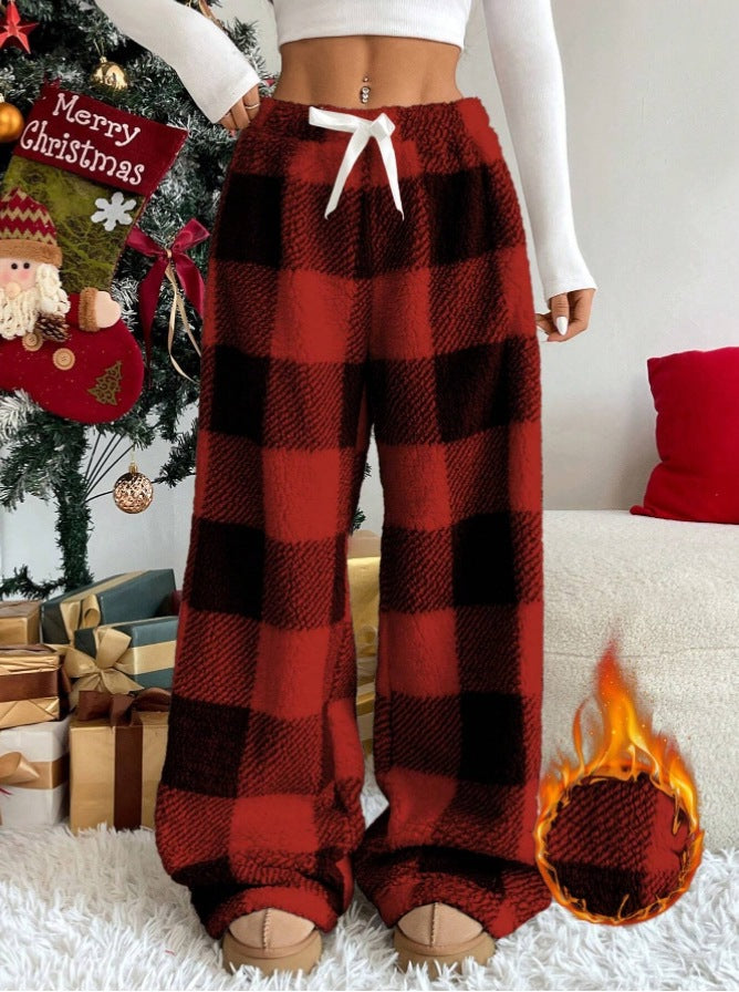 Women's Casual Loose Casual Checkered Pants