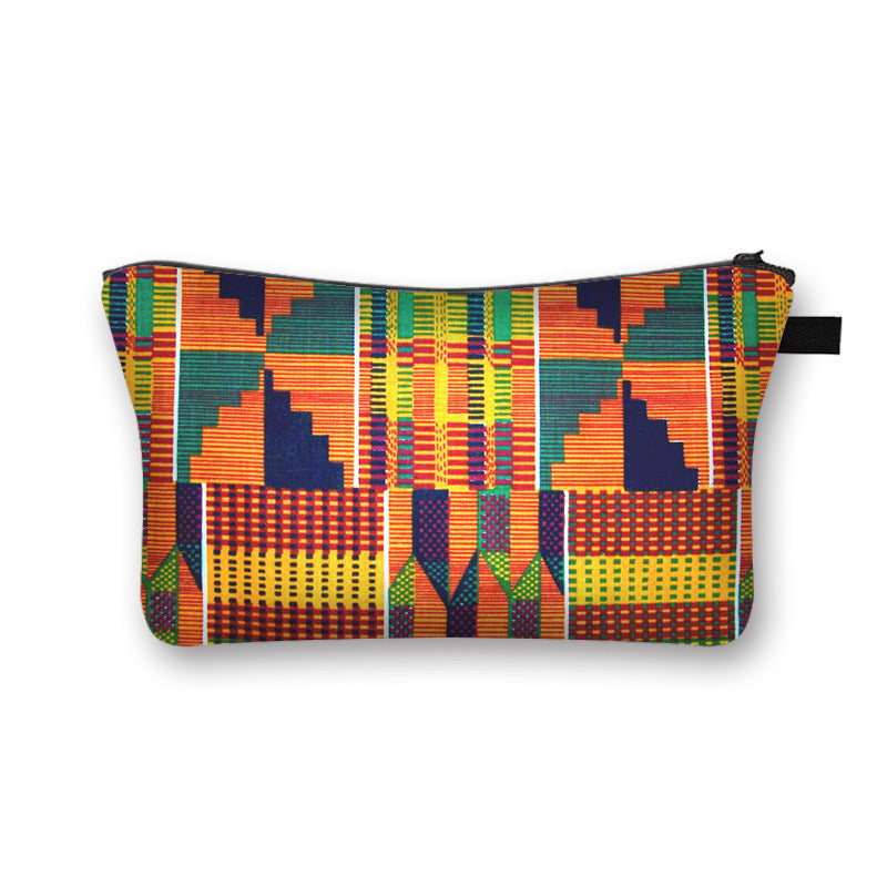 Ny Geometrisk Print Polyester Kosmetiktaske Stor Kapacitet Clutch Taske Dame Mode Rejse Opbevaringstaske