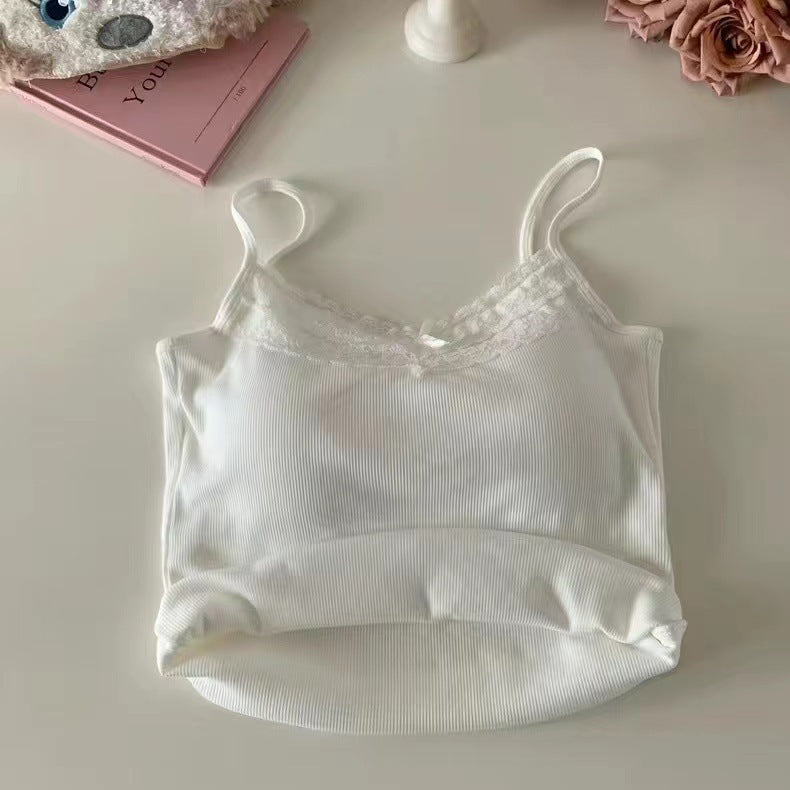 Bow Lace Seamless With Braces And Breast Pad