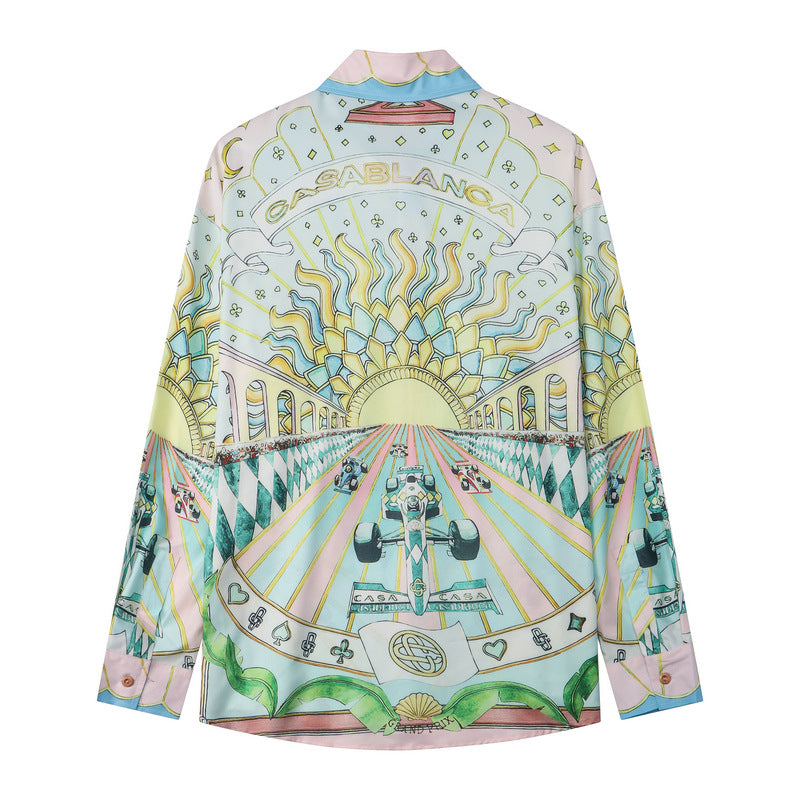 Retro Mediterranean European And American Tide Long-sleeved Shirt