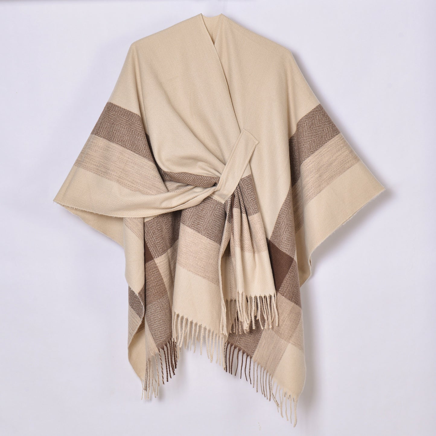 Women's Jacquard Warm Tassel Cardigan Outer Wear