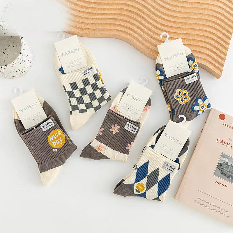 Cartoon Bear Ins Three-dimensional Flower Tulip Stockings Female
