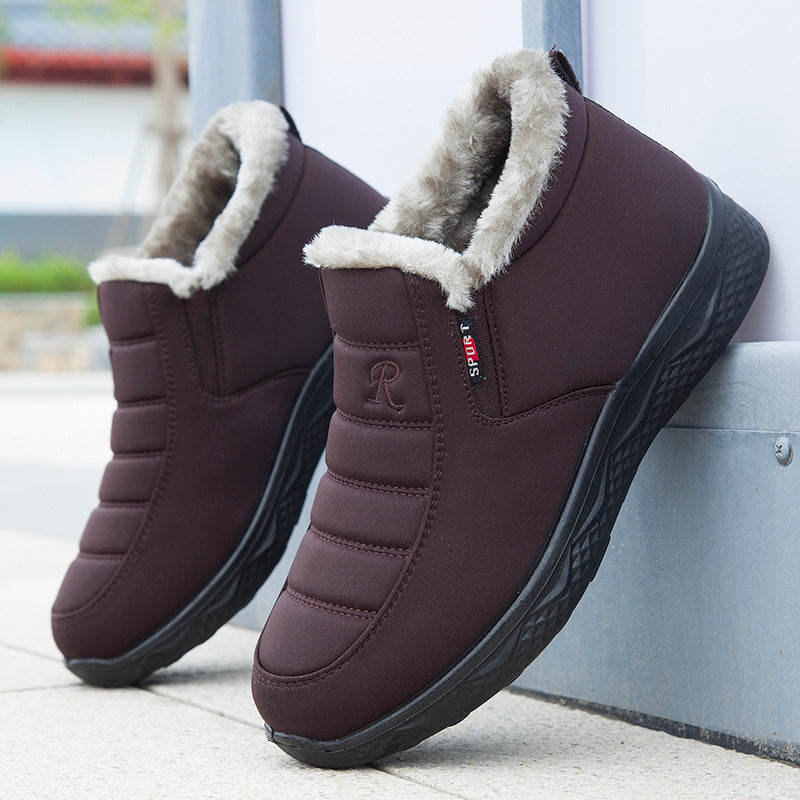 Winter Men's And Women's Low-top Cotton Boots Plus Velvet Thickening