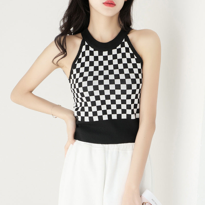 Women's Outer Wear Ice Silk Sleeveless Knitted Sweater