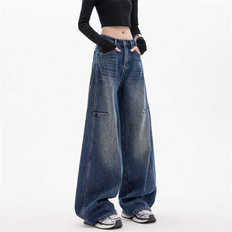 Loose Floor-length Wide-leg Pants With A Scythe Design