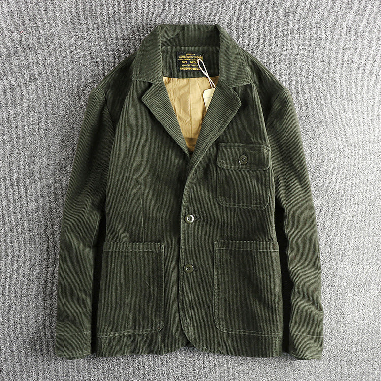 Heavy Amekaji Retro Washed Pure Cotton Corduroy Casual Jacket