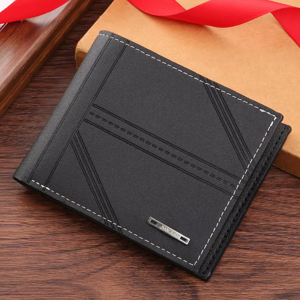 New Men'S Wallet Short Wallet Men'S Youth Fashion Thin Multi Card Large Capacity Horizontal Business Soft Leather Wallet