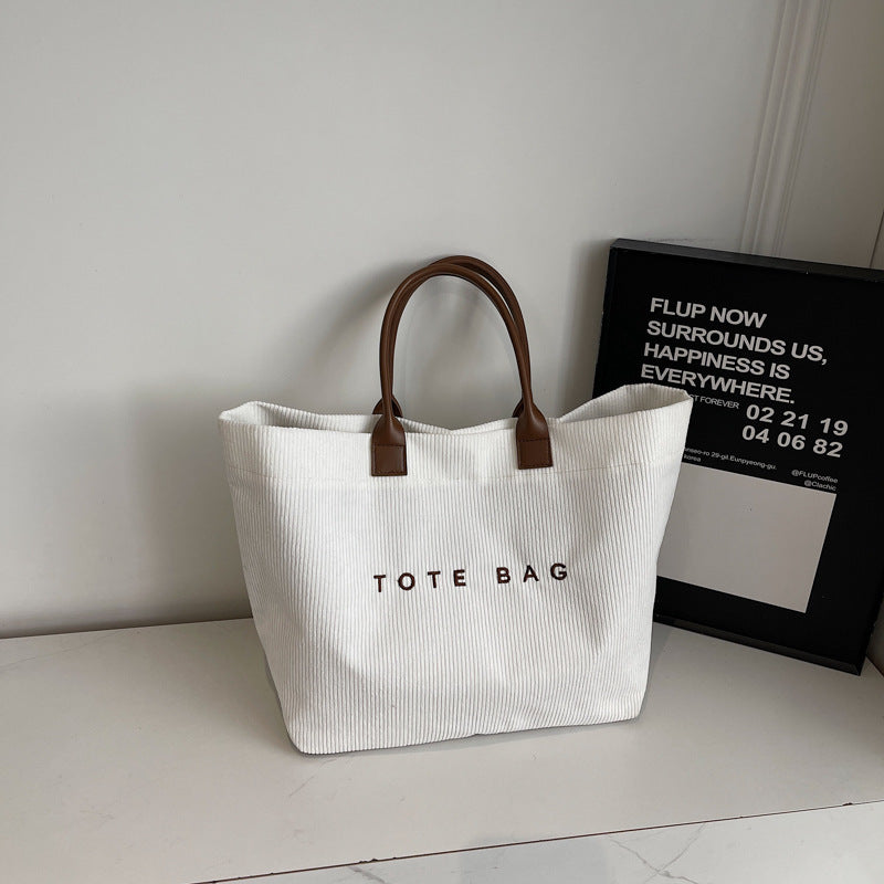 Retro Lettered Casual All-match Tote Bag