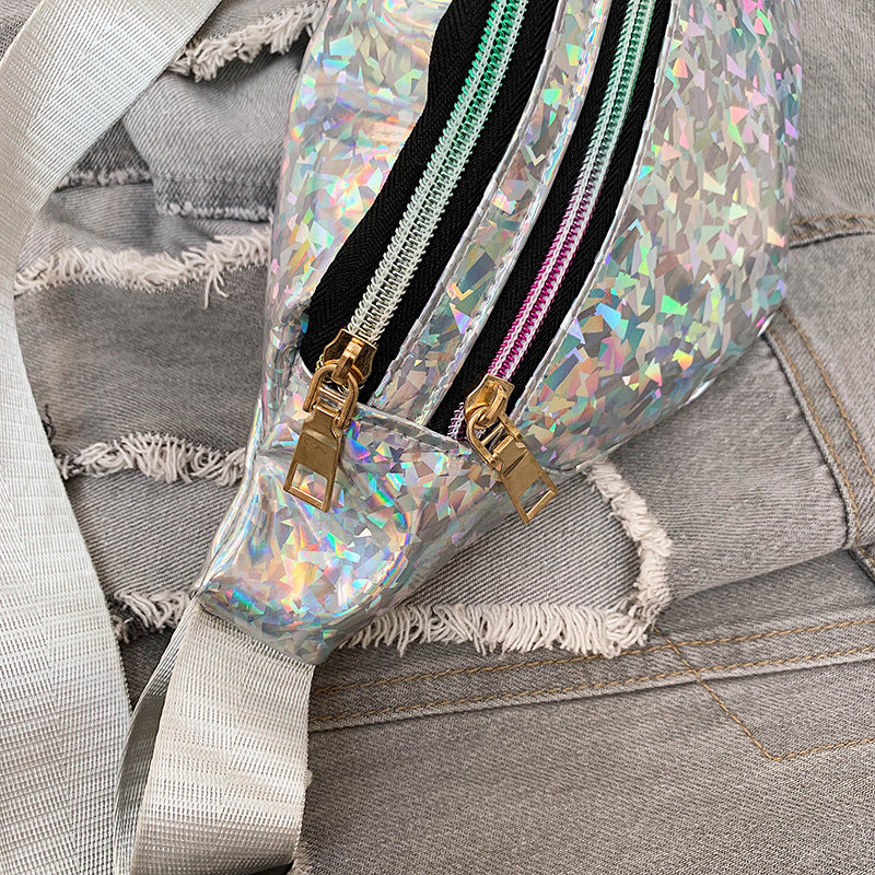 Ladies New Laser Sequins Multifunctional Waist Bag