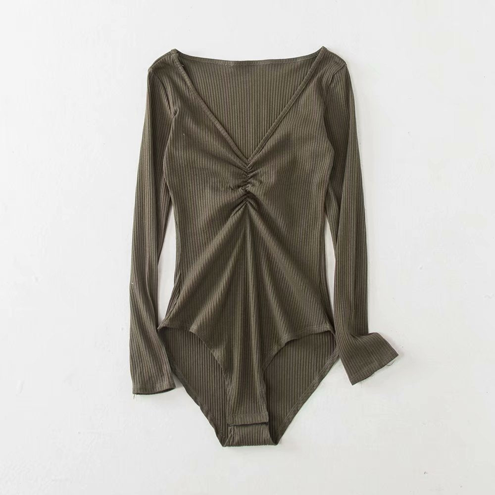 Tightfitting Slim Long-sleeved  Onepiece Bottoming Shirt