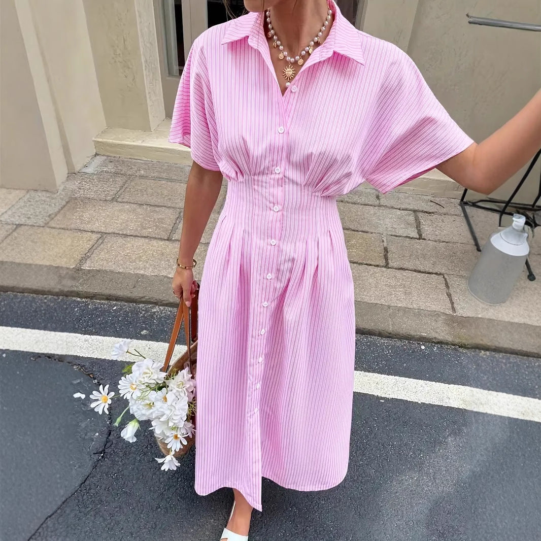 Fitted-waist Dress With A Slit At The Hem
