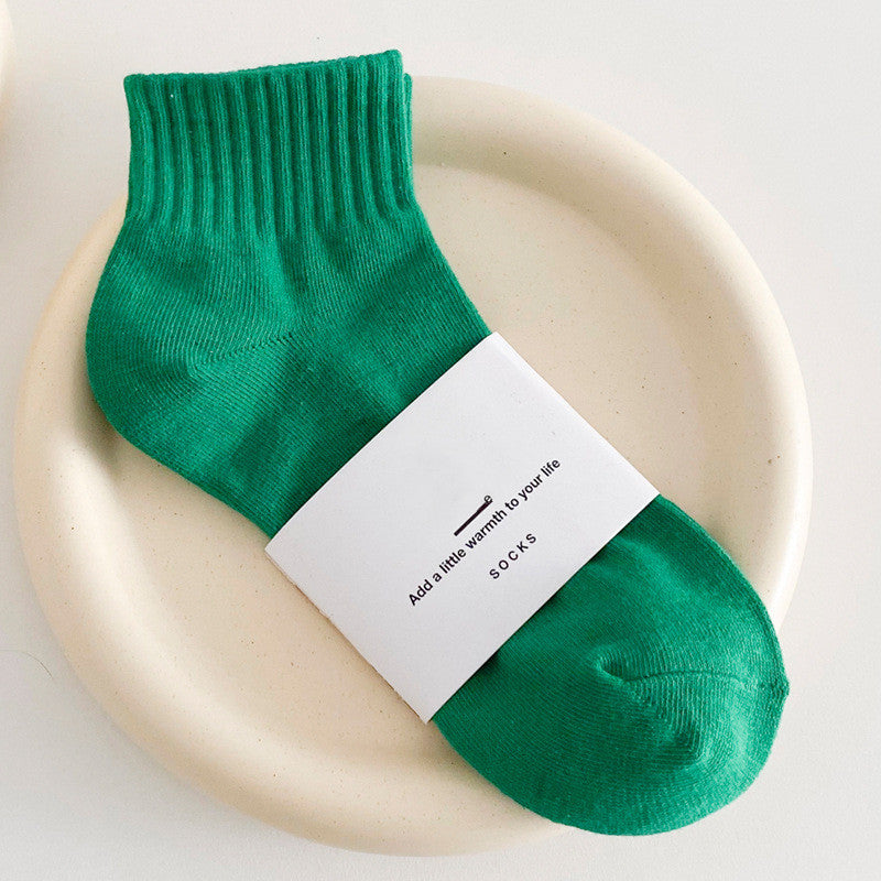 Simple Solid Color Women's Mid Tube Socks