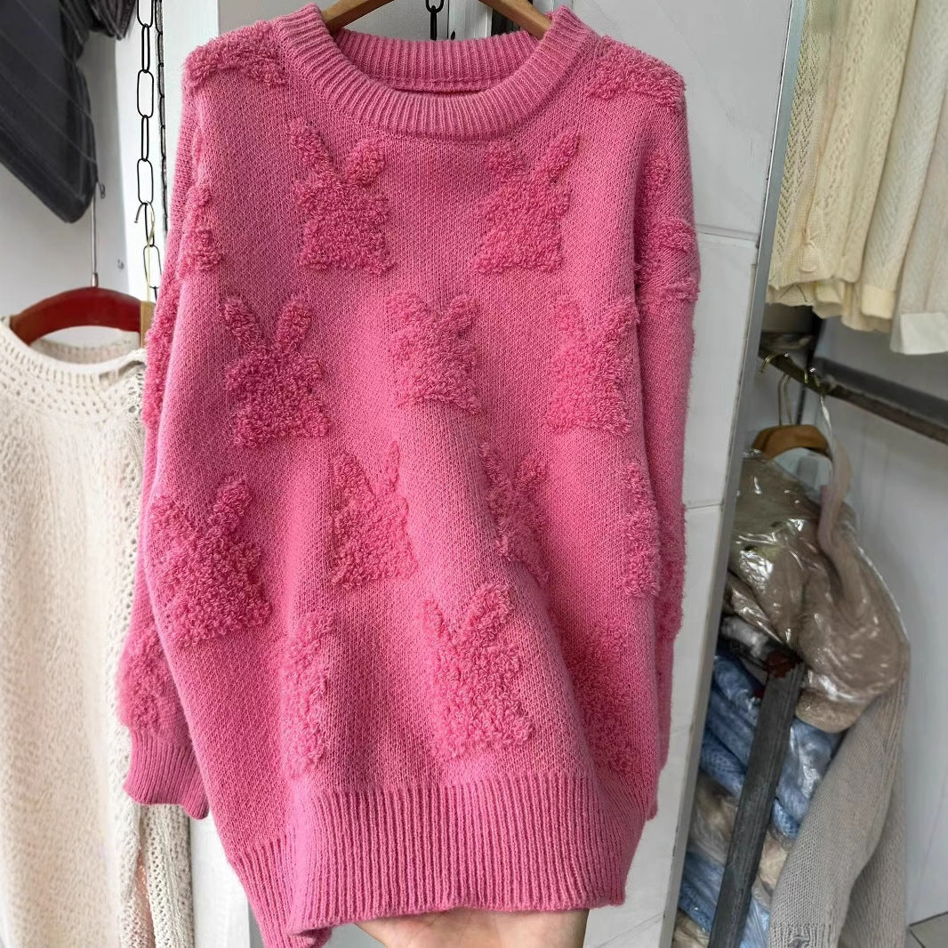 Women's Round Neck Pullover Long Sleeve Sweater