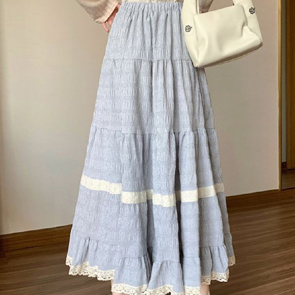 Design Sense Stitching Skirt Women's Springsummer Gentle Drape