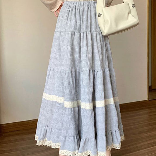Design Sense Stitching Skirt Women's Springsummer Gentle Drape