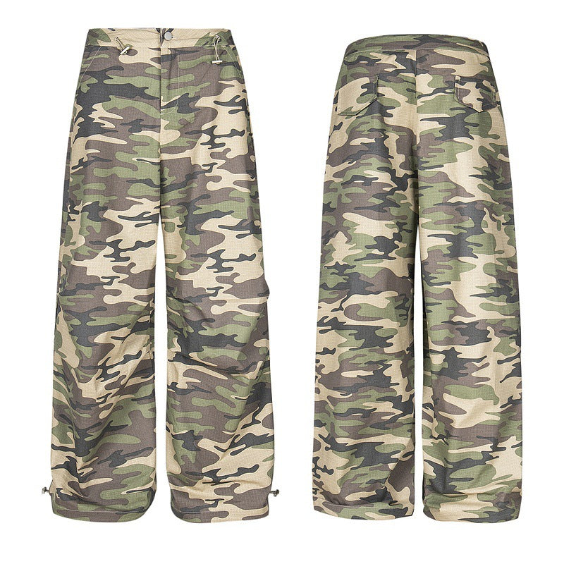 Amerikanske Camouflage Paratrooper Overalls med Brede Ben og Lommedesign