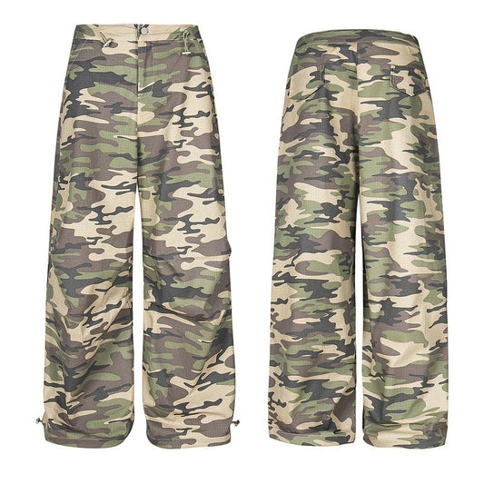 American Wide Leg Pocket Design Camouflage Paratrooper Overalls
