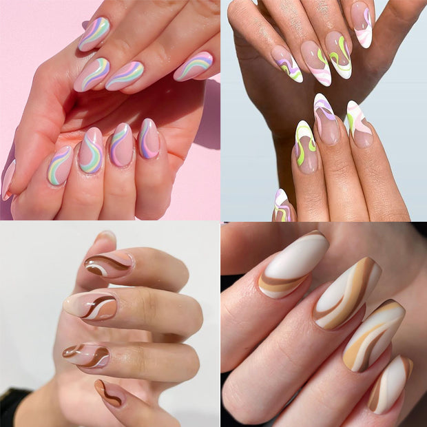 Ribbon Line Watermark Nail Sticker Decoration  Abstract