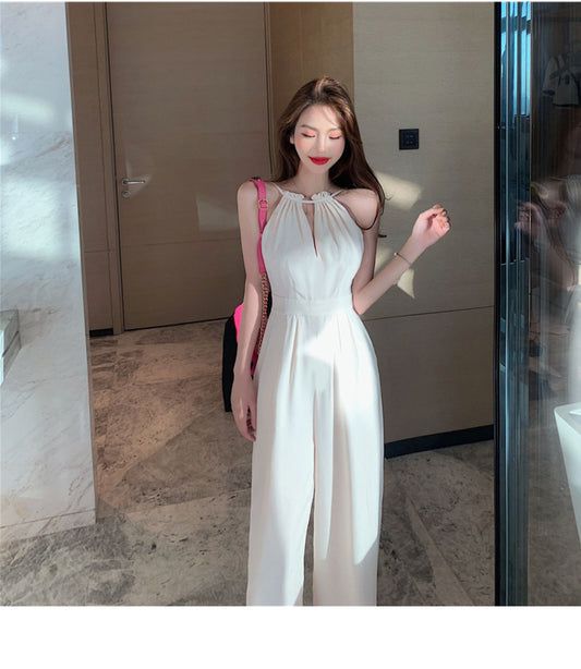 White Jumpsuit Women's Summer Thin Fashion Halter