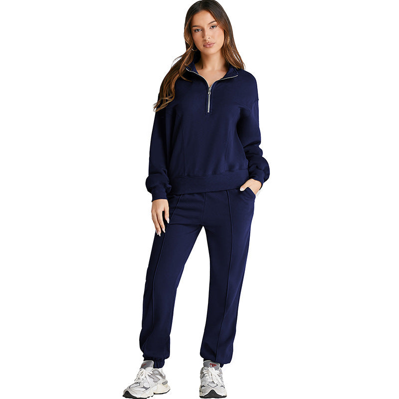 Shiying AutumnWinter New Solid-Color Sporty Casual Womens Set