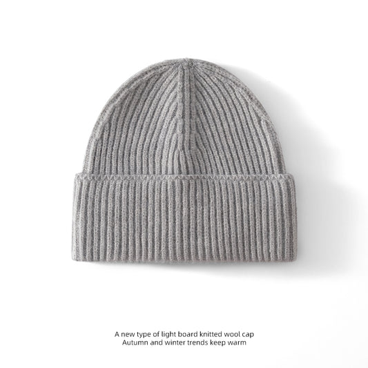 Fashion Solid Color Wool Hat Loose Warm