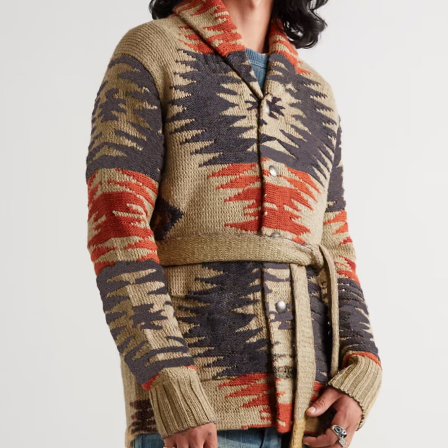 Men's Retro Heavy Industry Brocade Sweater