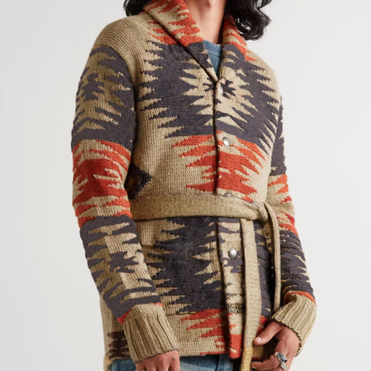 Men's Retro Heavy Industry Brocade Sweater