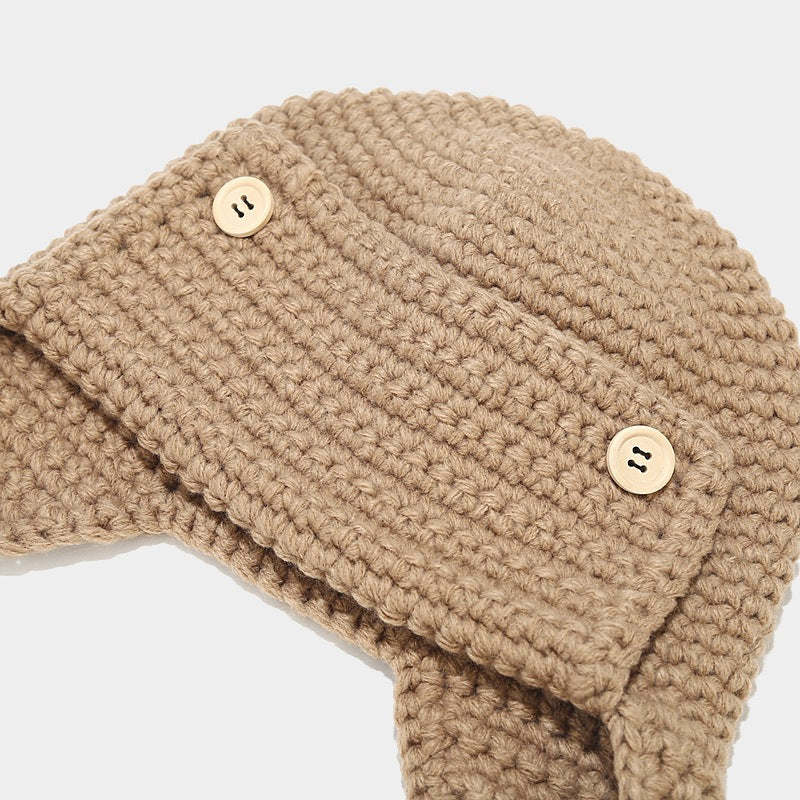 Versatile Fashion Braided Baotou Wool Warm Hat Children