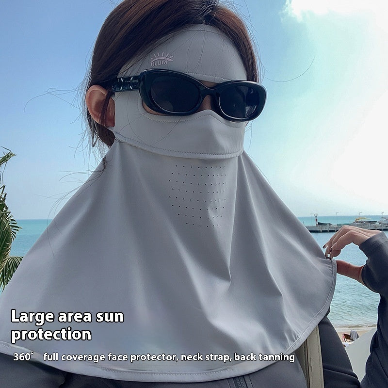 Cycling And Driving Ice Silk Mask UV Protection Facekini Veil