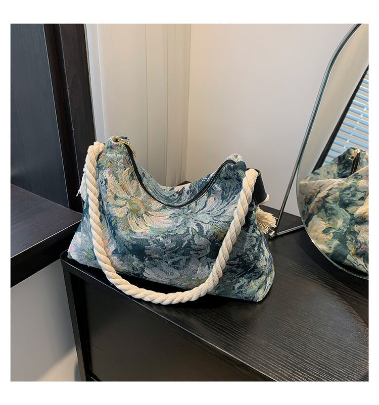 Printet Skuldertaske Mode Leopardprint Stor Kapacitet Crossbody Dametaske