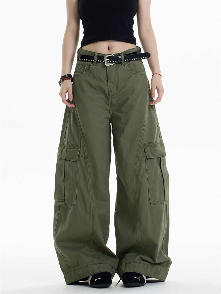 Women's Multi-pocket Machete Overalls Loose Wide-leg Casual Pants
