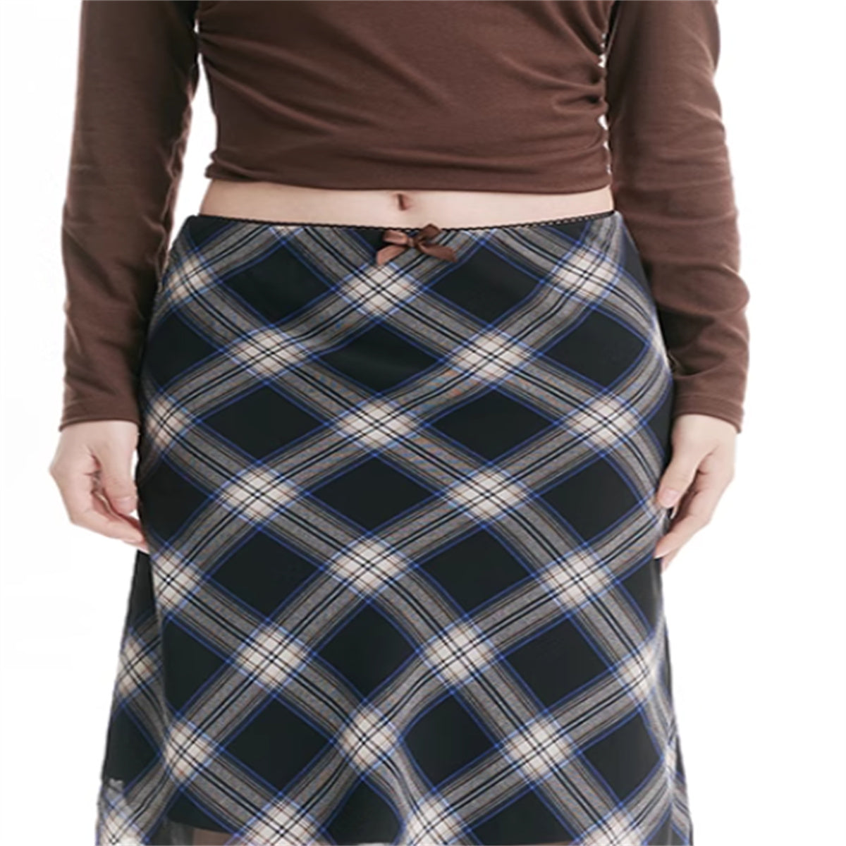 High Waist Slimming All-match Medium And Long Petite A-line Skirt