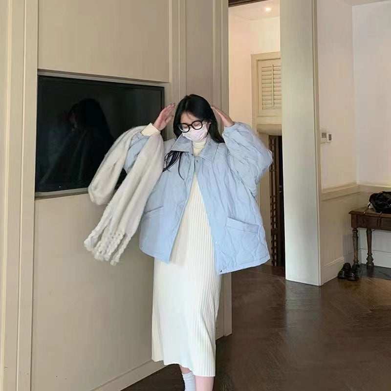Loose Lapels Korean Short Cotton Coat