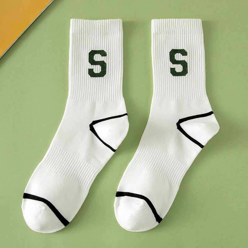 Women's Fashion All-match Outer Wear Letter Tube Socks