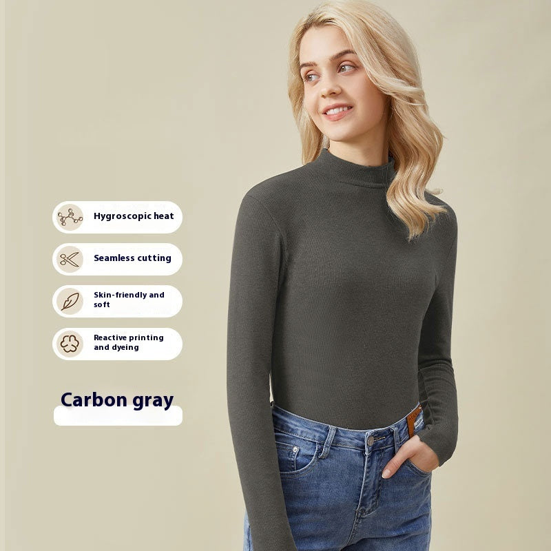 Hyaluronic Acid Half Collar Top Heating Inner Long-sleeved Shirt