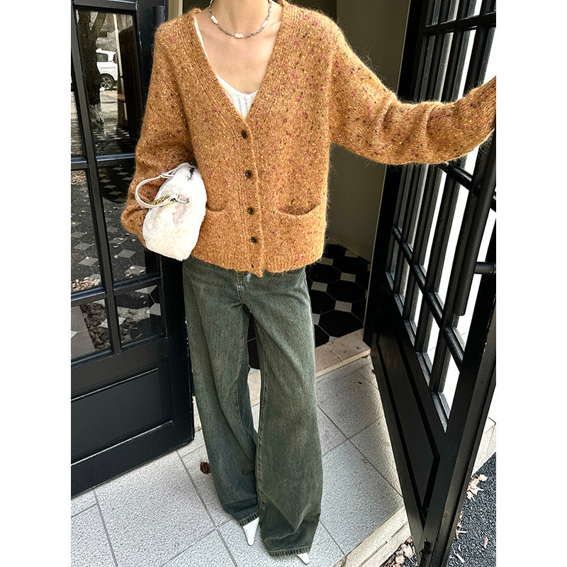 Loose Wool Sweater Top Coat