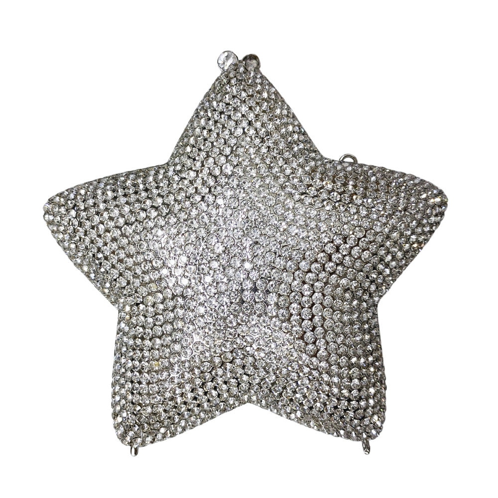 Lille stjernebesat diamantmiddag fuld diamant håndtaske