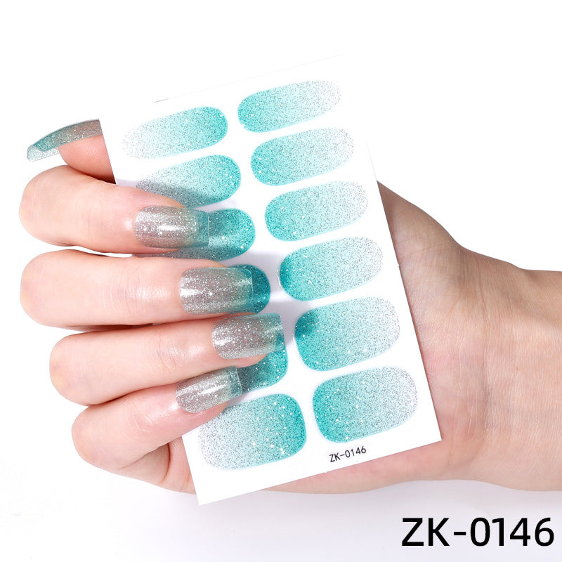 Internet Celebrity Gradient Onion Powder Little Nail Stickers