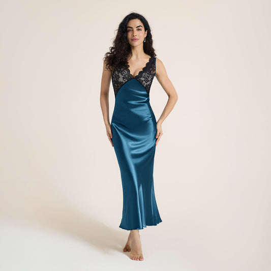 Womens European And American-style Sexy Lace-trimmed Slip Bodycon Dress