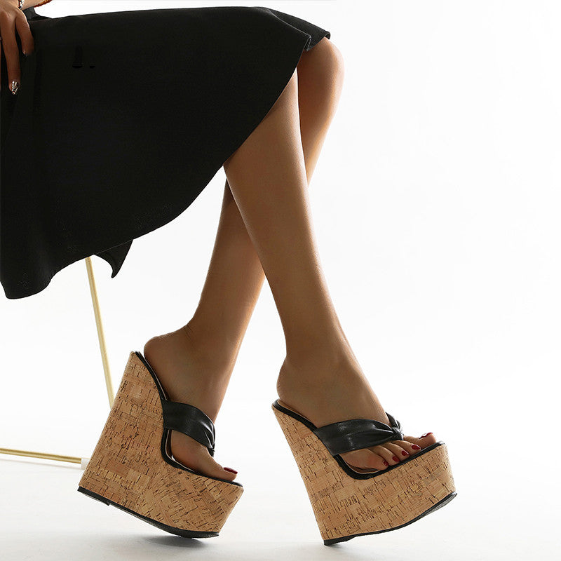 Women's 16 Cm High Heel Flip Flops Sandals And Slippers