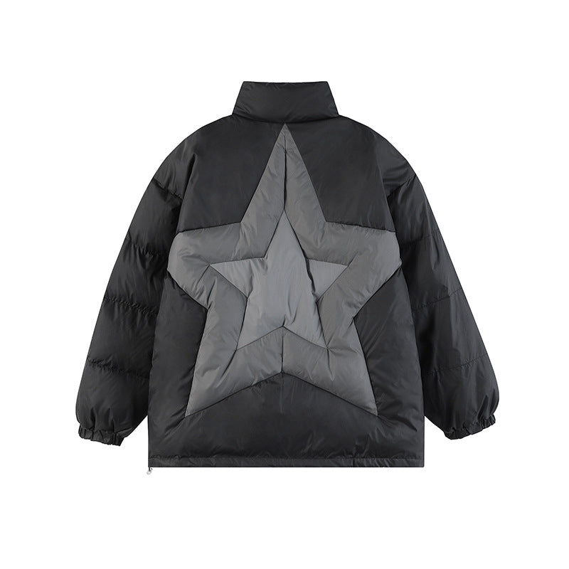 Corduroy Patchwork Stand-up Collar Men's And Women's Coats