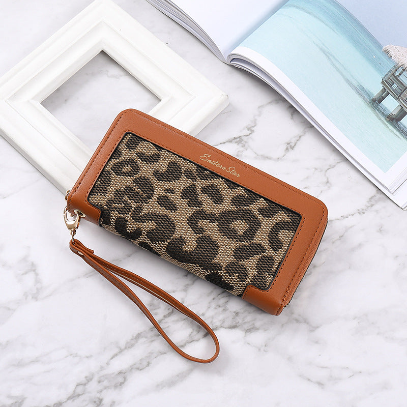 European And American Wallet Female Long Leopard Print Fashion Classic Large Capacity Zipper Multi-functional Multi-card-slot Clutch Female