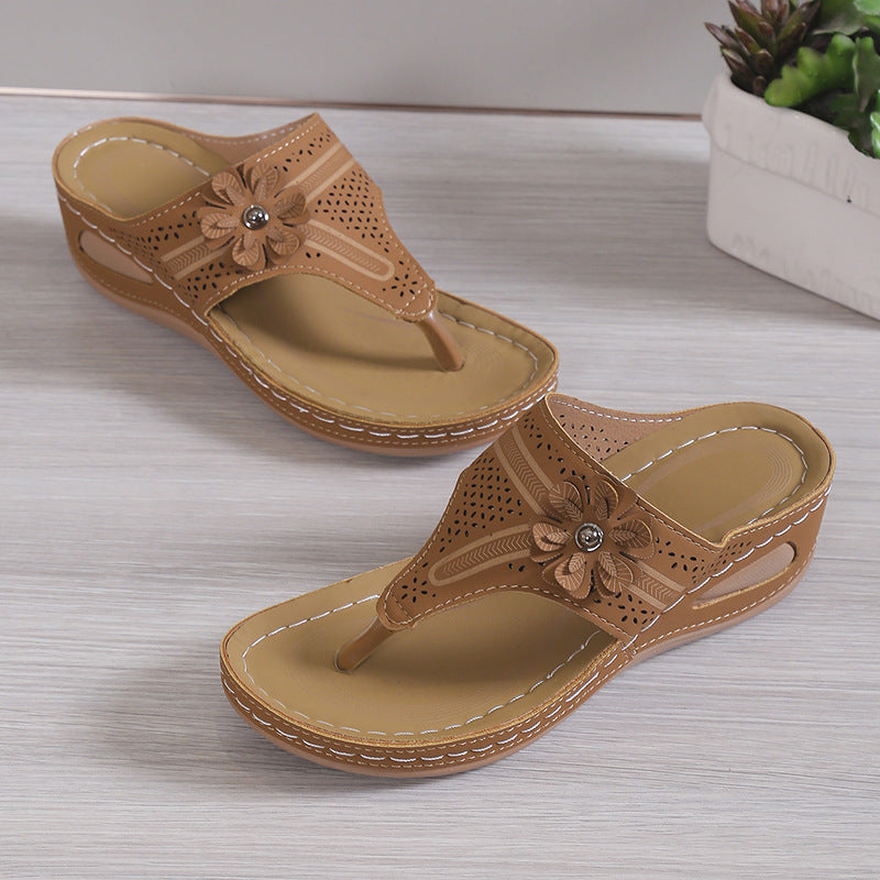 Women's Clip Toe Wedge Platform Slippers