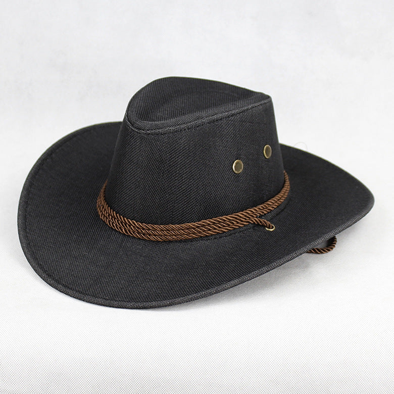 Western Denim Male Hat Double-sided Suede Sun Hat Female Horse Riding Hat