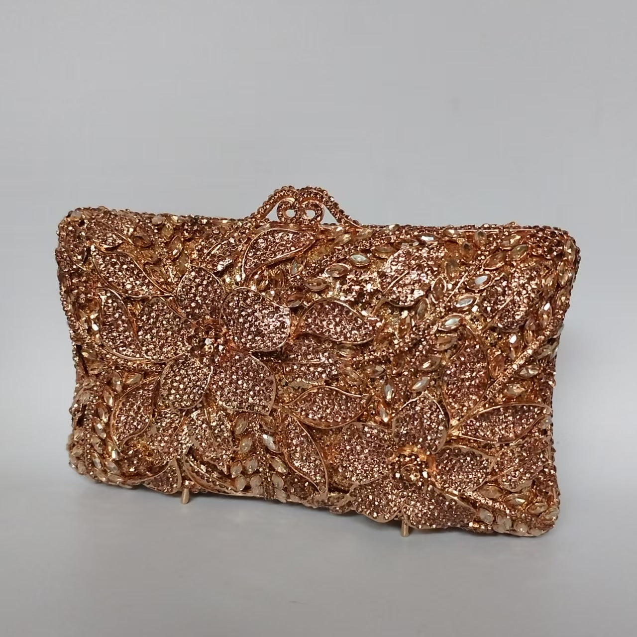 Blomst Diamant Banket Rhinsten Clutch Brude Bryllup Taske